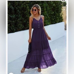 PRETTYGARDEN Women's Summer Dress DEEP PURPLE, size Large, NWT